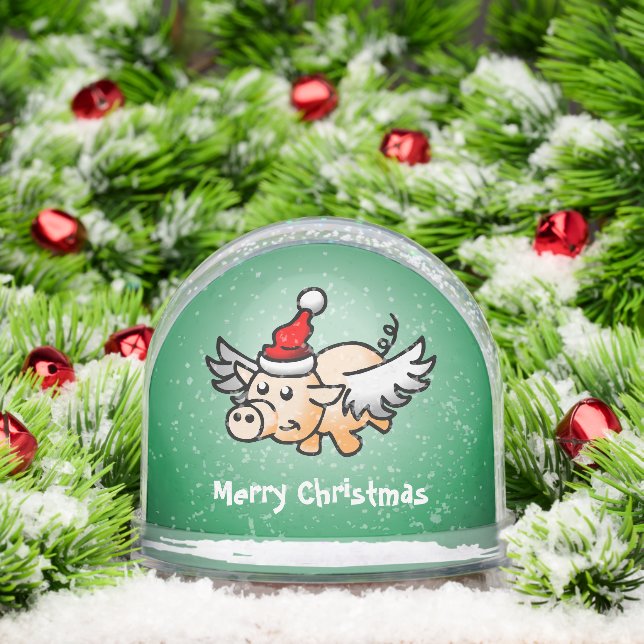 Winged Christmas Pig Snowglobe (Christmas)