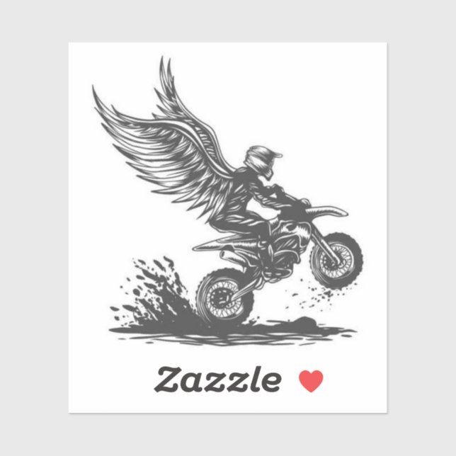 Winged Dirt Bike Rider – Fantasy Motorcycle Sticke (Sheet)