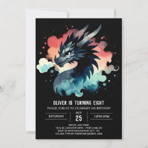 Winged Dragon Birthday Digital Invitation