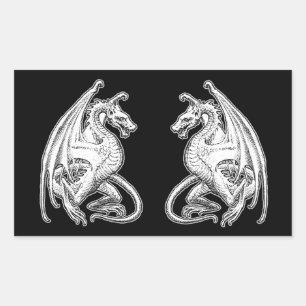 Winged Dragon Rectangular Sticker
