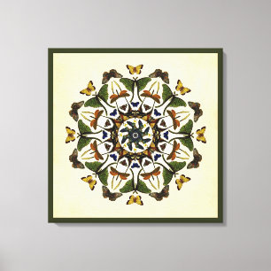 Winged Earth Butterfly Kaleidoscope Art Canvas