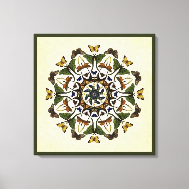 Winged Earth Butterfly Kaleidoscope Art Canvas (Front)