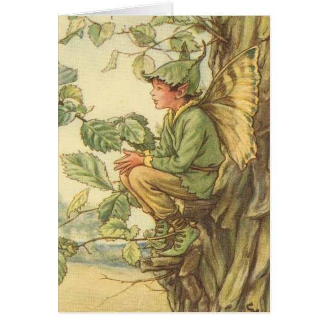 Winged Elm Fairy Sitting in a Tree (Front)