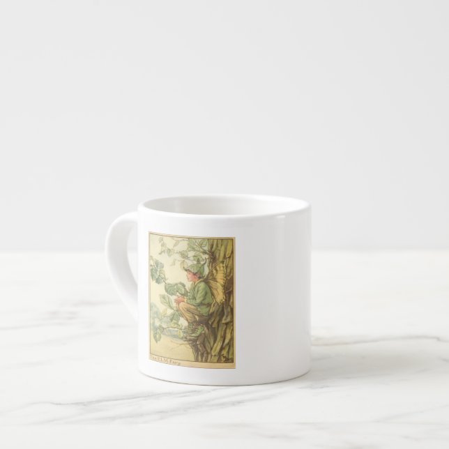 Winged Elm Fairy Sitting in a Tree Espresso Cup (Front Left)
