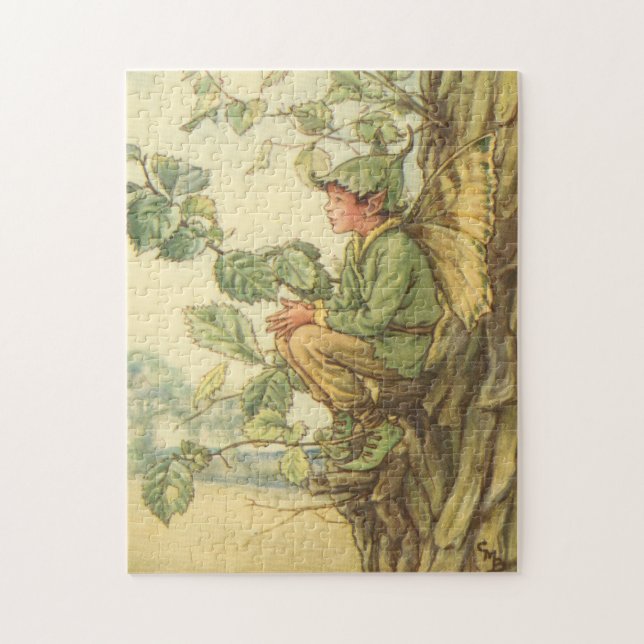 Winged Elm Fairy Sitting in a Tree Jigsaw Puzzle (Vertical)