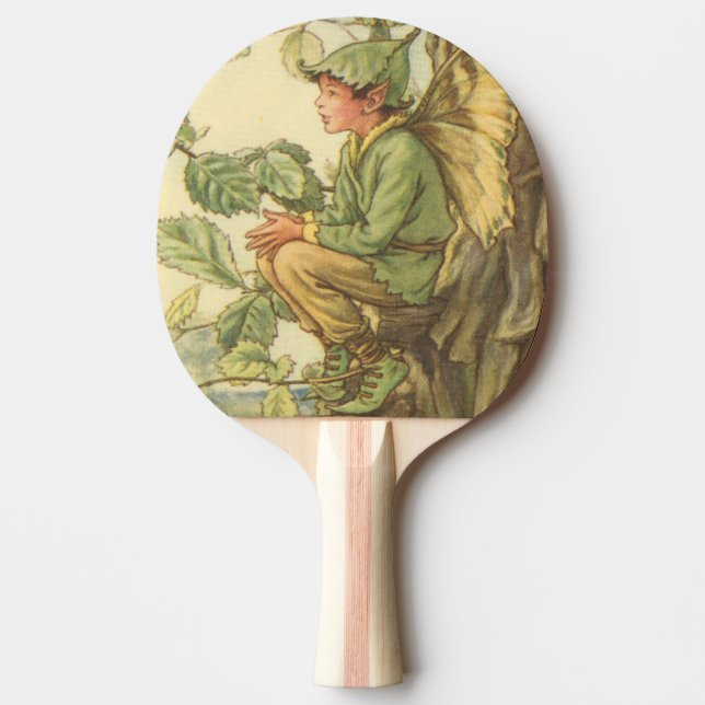 Winged Elm Fairy Sitting in a Tree Ping Pong Paddle (Front)