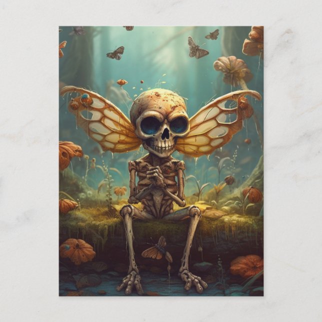 Winged Fairy Skeleton Postcard (Front)
