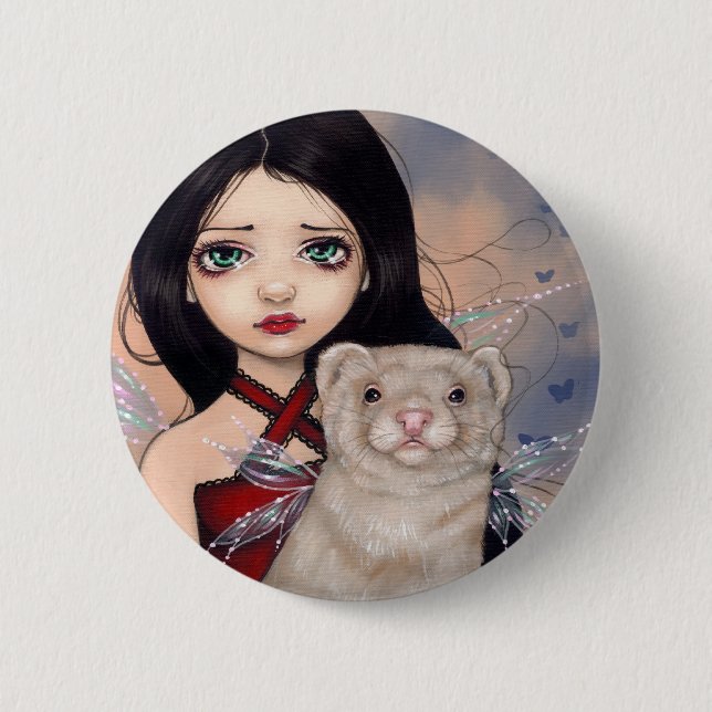 "Winged Ferret" Button (Front)