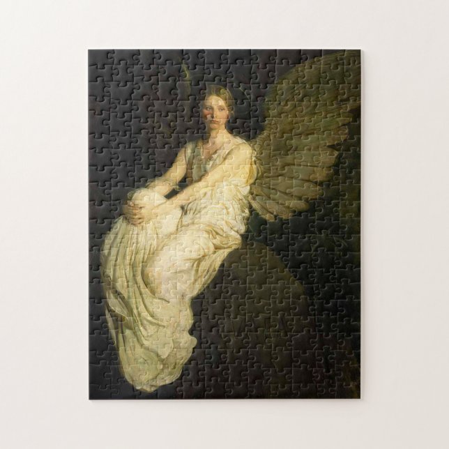 Winged Figure on a Rock by Abbott Thayer Jigsaw Puzzle (Vertical)