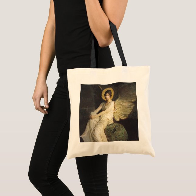 Winged Figure Seated Upon a Rock by Abbott Thayer Tote Bag (Front (Product))