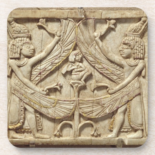 Winged genii, Assyrian Period, c.750 BC (ivory) Coaster (Front)
