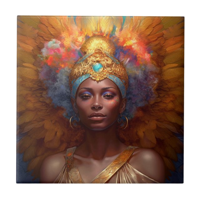 Winged Goddess Fantasy Art Tile (Front)