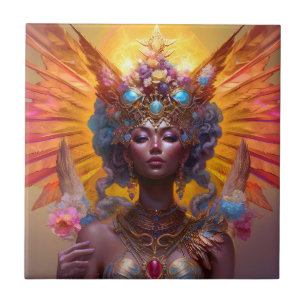 Winged Goddess Fantasy Art Tile