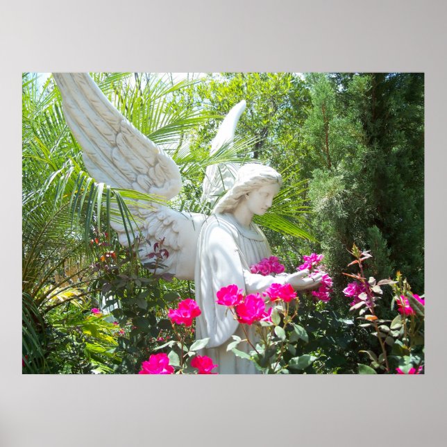 Winged Guardian Garden Angel Tropical Poster Photo (Front)