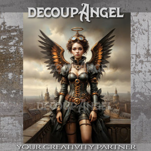 Winged Guardian Woman Decoupage Tissue Paper
