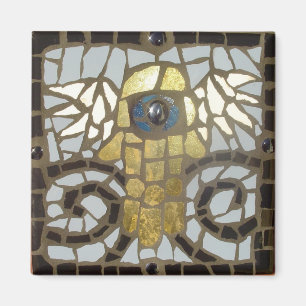 Winged Hamsa Gold with Blue Eye Magnet