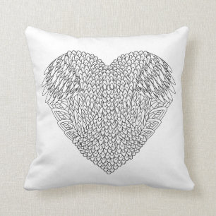 Winged Heart Doodle Cushion