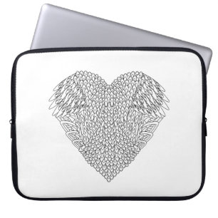 Winged Heart Doodle Laptop Sleeve