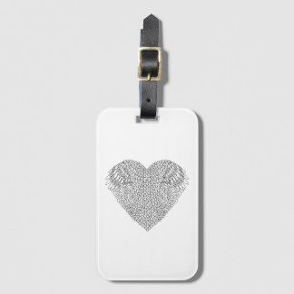 Winged Heart Doodle Luggage Tag