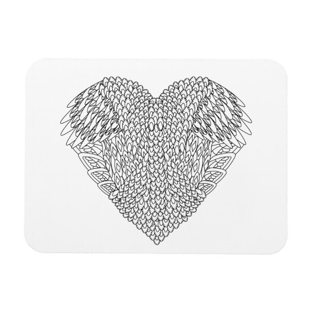 Winged Heart Doodle Magnet (Horizontal)