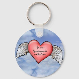Winged Heart Key Ring