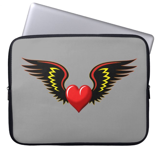 Winged Heart Laptop Sleeve (Front)