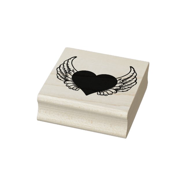 Winged Heart Rubber Stamp  (Stamp)