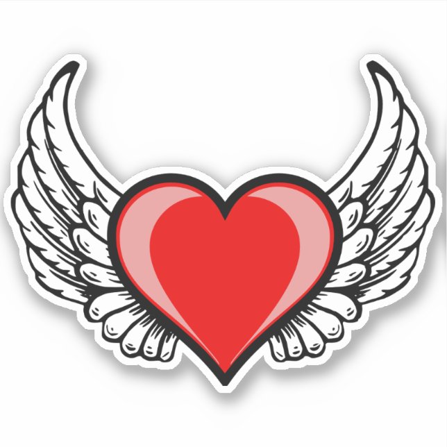 Winged Heart Sticker (Front)