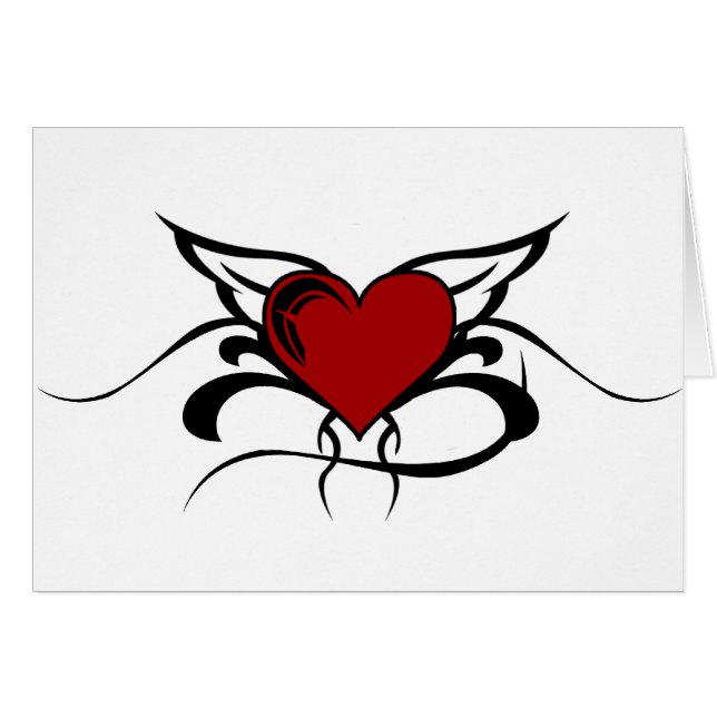 Winged Heart Tattoo (Front Horizontal)