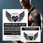 Winged Heart Tattoo, Tattoo & Body Piercing Studio Flyer<br><div class="desc">Winged Heart Tattoo,  Tattoo & Body Piercing Studio Advertising Flyers By The Business Card Store.</div>