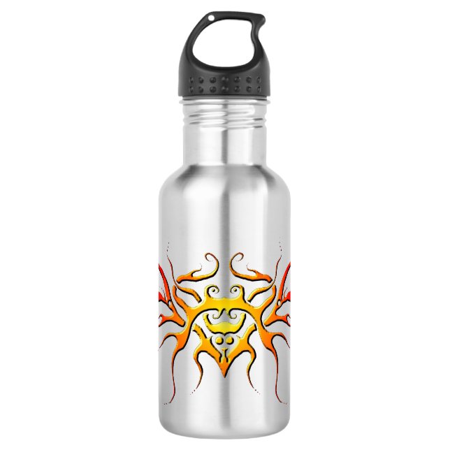 Winged Heart Tribal Design - red 532 Ml Water Bottle (Front)