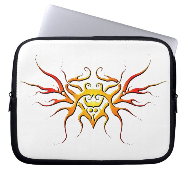Winged Heart Tribal Design - red Laptop Sleeve (Front)