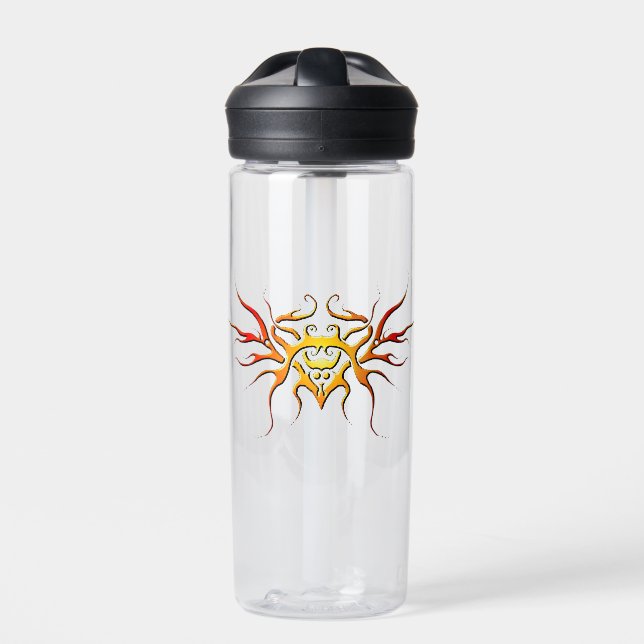Winged Heart Tribal Design - red Water Bottle (Front)