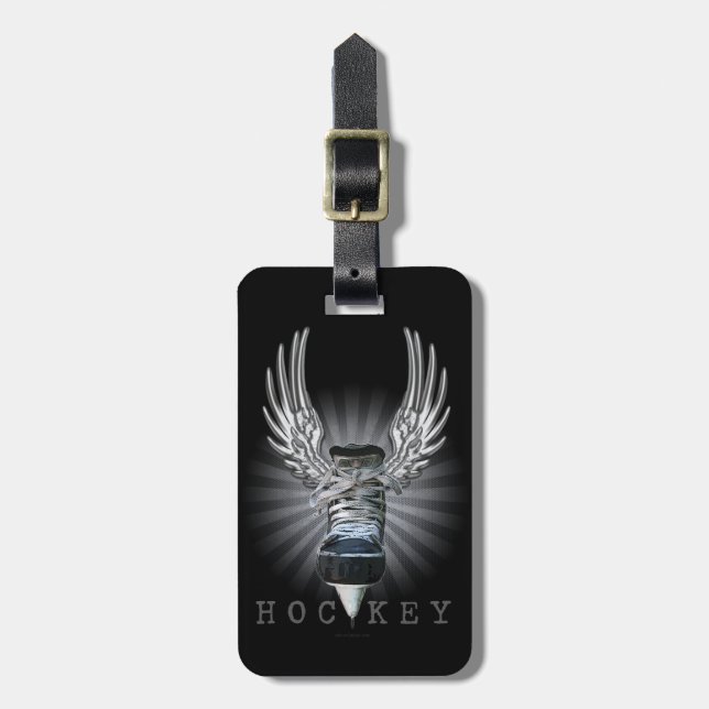 Winged Hockey Luggage Tag (Front Vertical)