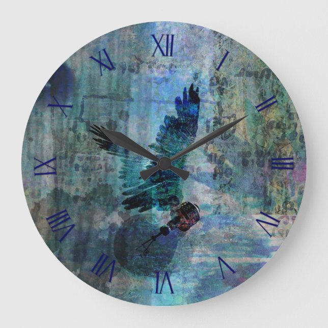 Winged idea abstract large clock (Front)