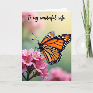 Winged Insect Floral Wife Card
