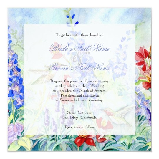 Winged Jewels Hummingbirds - Wedding Invitation