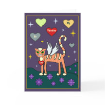 Winged Kitty with Heart Custom Card