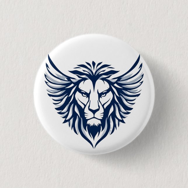 Winged Lion 3 Cm Round Badge (Front)