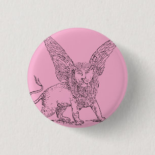 Winged lion symbol of Saint Mark 3 Cm Round Badge