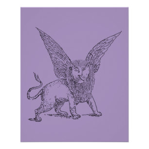Winged lion symbol of Saint Mark  Poster