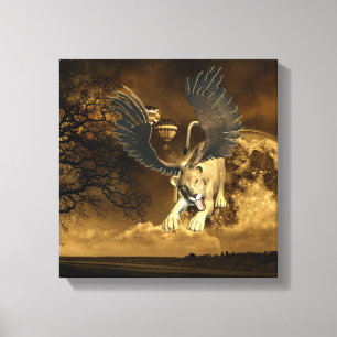 Winged Lioness Canvas Print