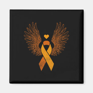 Winged orange ribbon leukaemia blood cancer awaren magnet