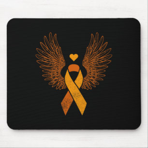 Winged Orange Ribbon Leukaemia Blood Cancer Awaren Mouse Mat