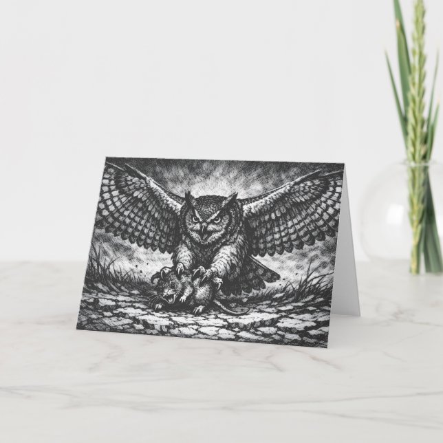 Winged Owl Sentinel by BurnsInHell Card (Front)