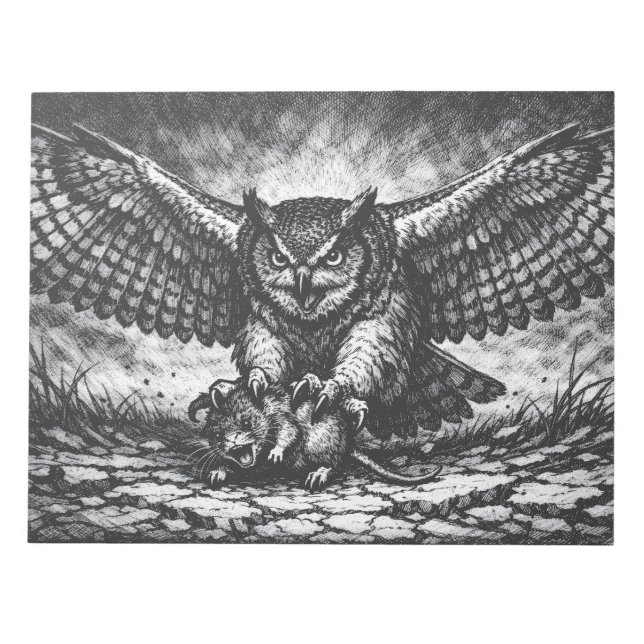 Winged Owl Sentinel by BurnsInHell Notepad (Front)