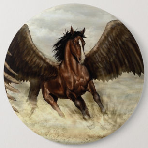 Winged Pegasus 6 Cm Round Badge