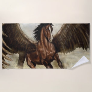 Winged Pegasus Beach Towel
