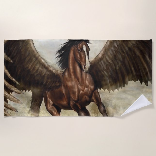 Winged Pegasus   Beach Towel (Front)
