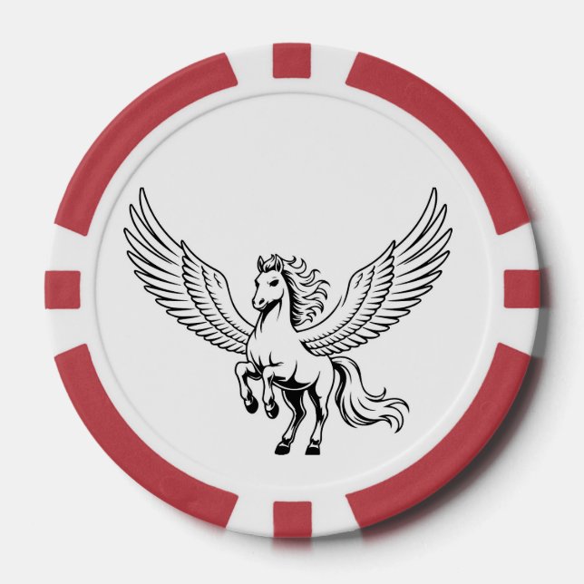 winged pegasus horse poker chip emblem  (Front)